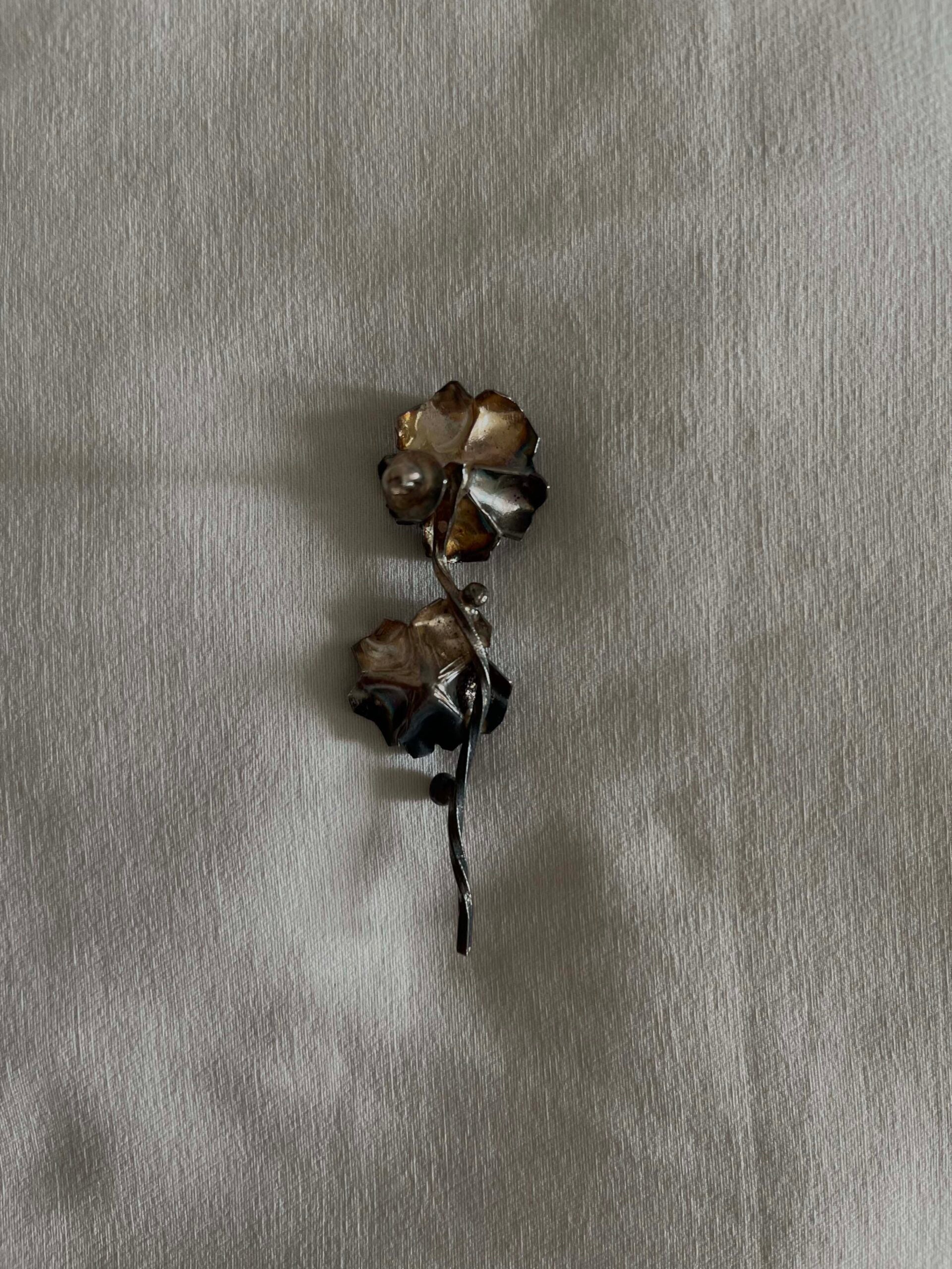 Silver earrings with red stones image 2