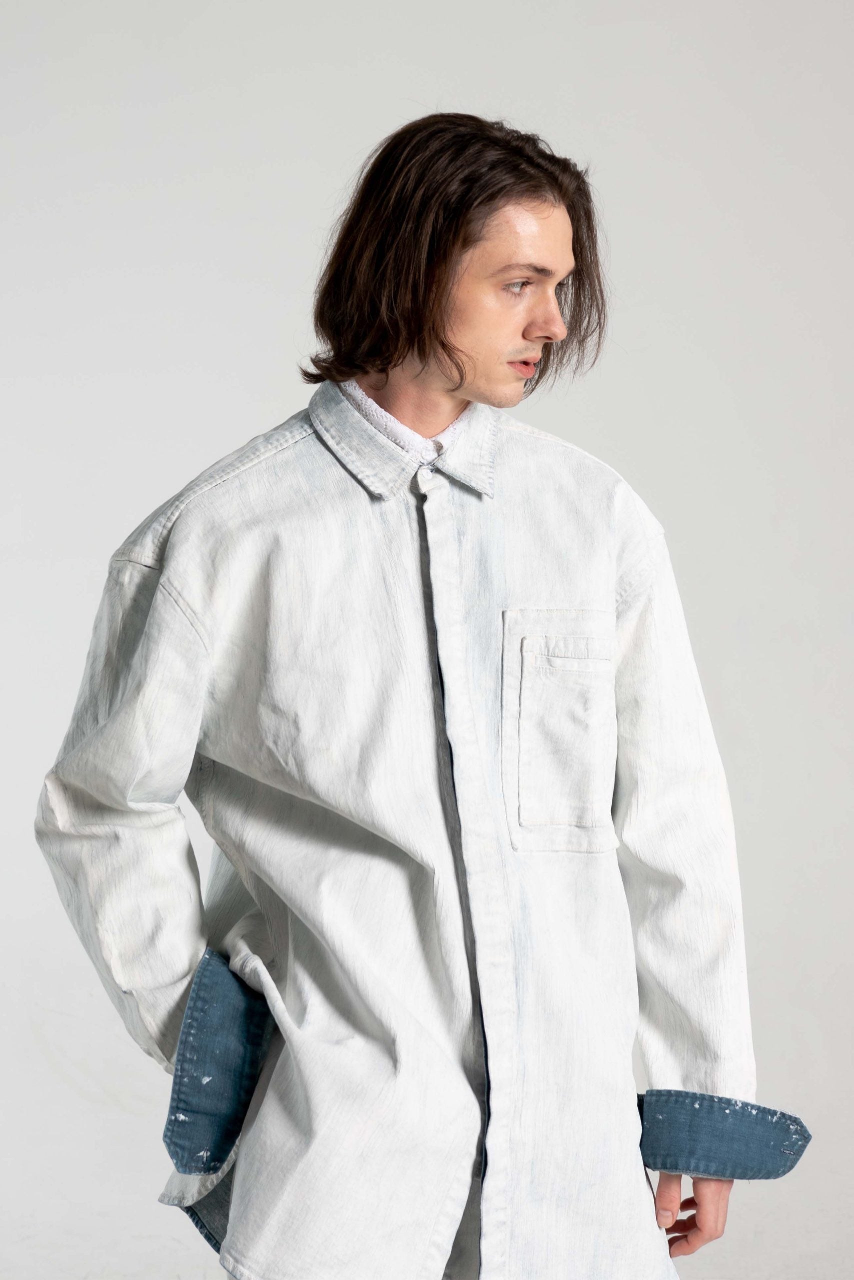 White coated denim shirt image 1