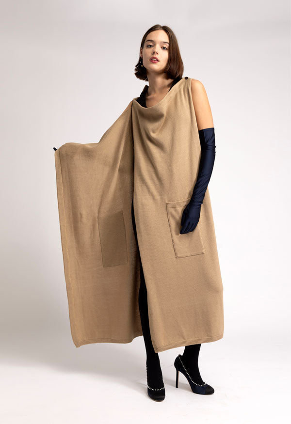 Merino wool multi-way wrap dress