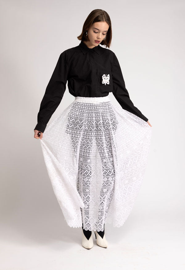 All over handmade lace skirt