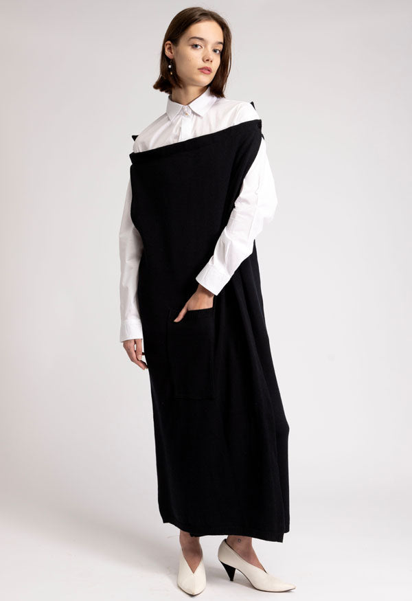 Merino wool multi-way wrap dress