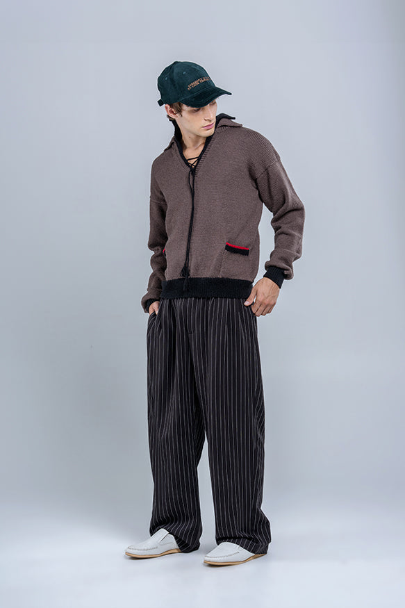 Double collar sweater