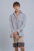"Touch" hand-embroidered long sleeves shirt