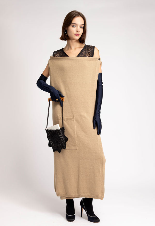 Merino wool multi-way wrap dress