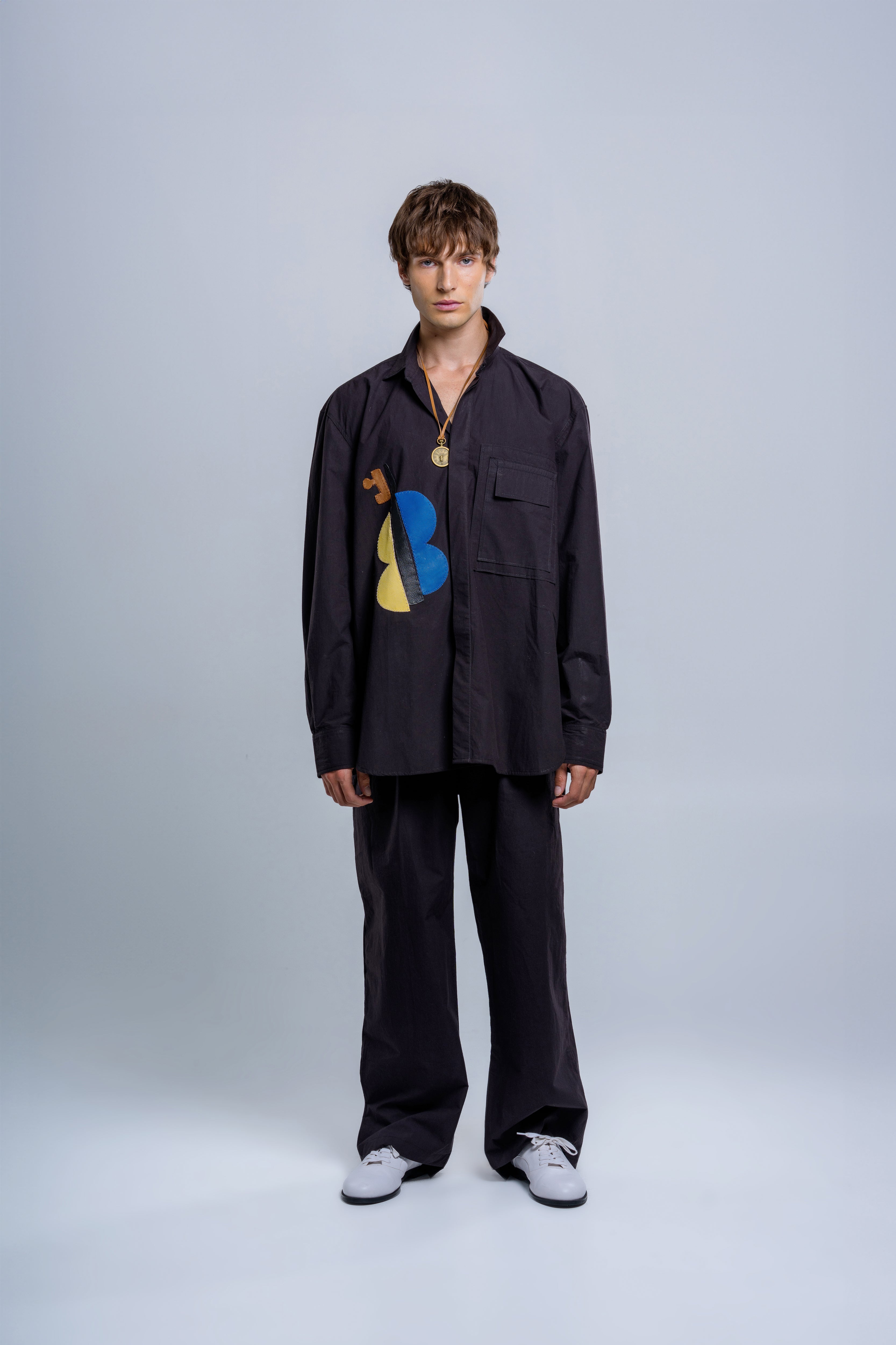 "Guitar" appliqué Men's shirt