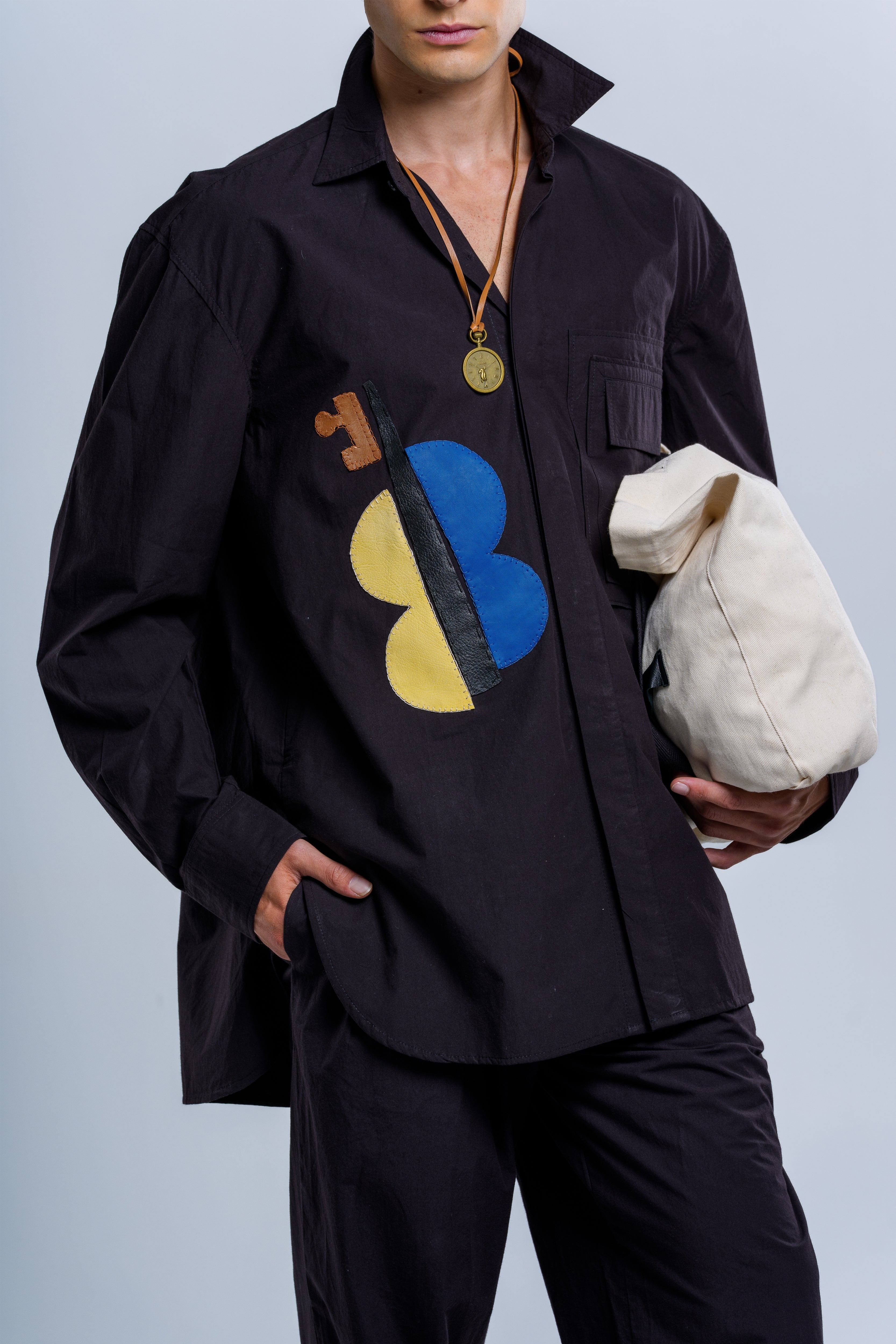 "Guitar" appliqué Men's shirt