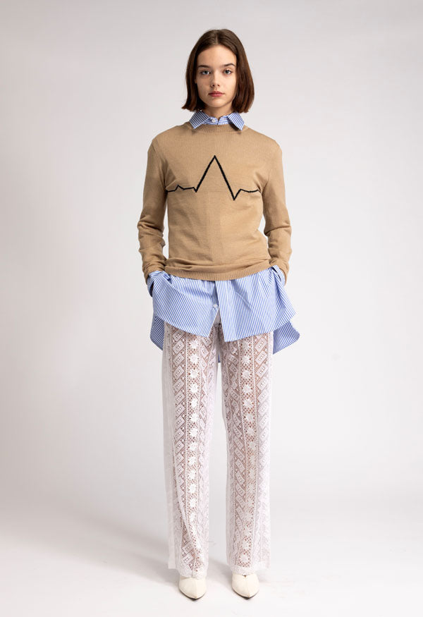 Merino-wool ECG line sweater