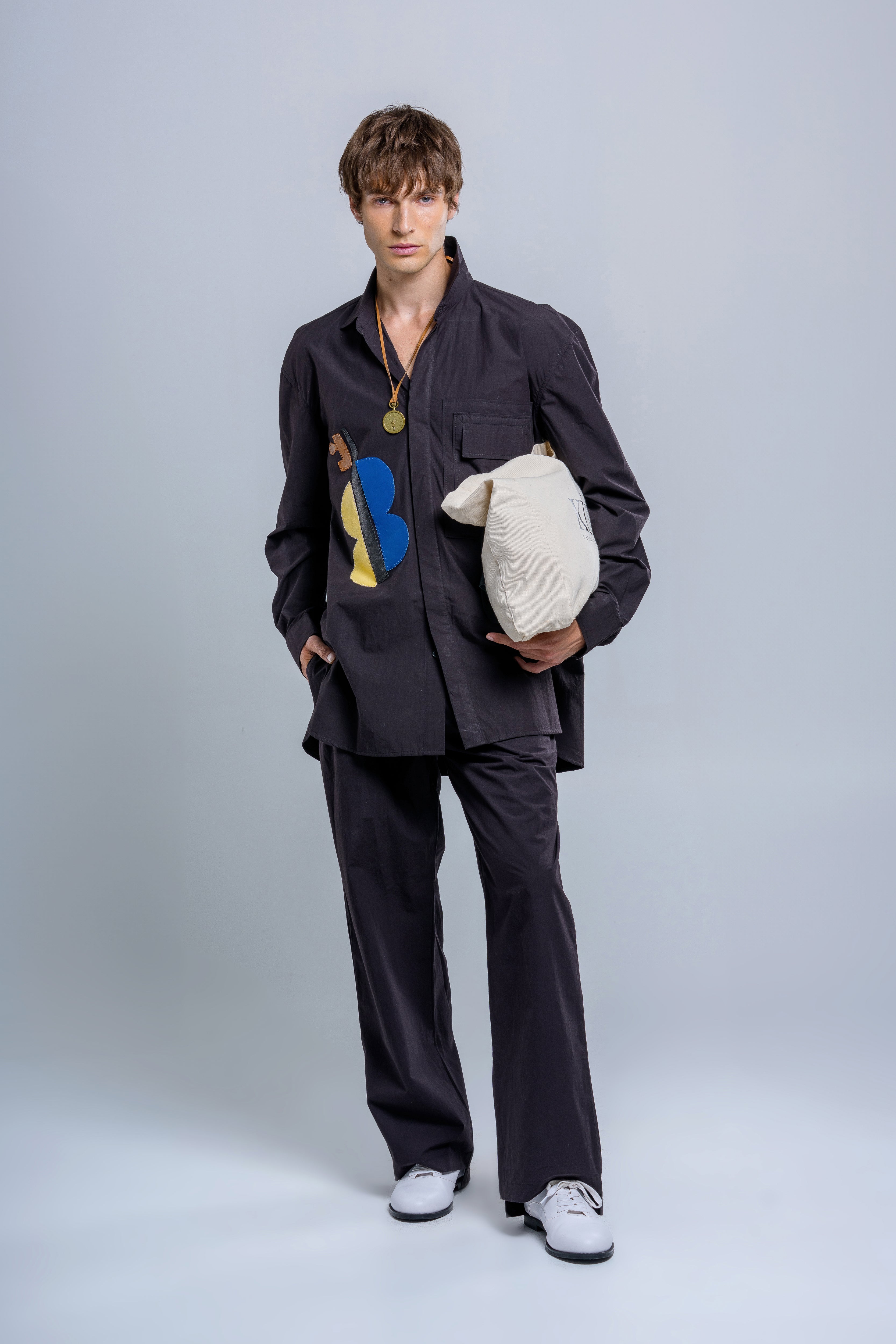 "Guitar" appliqué Men's shirt