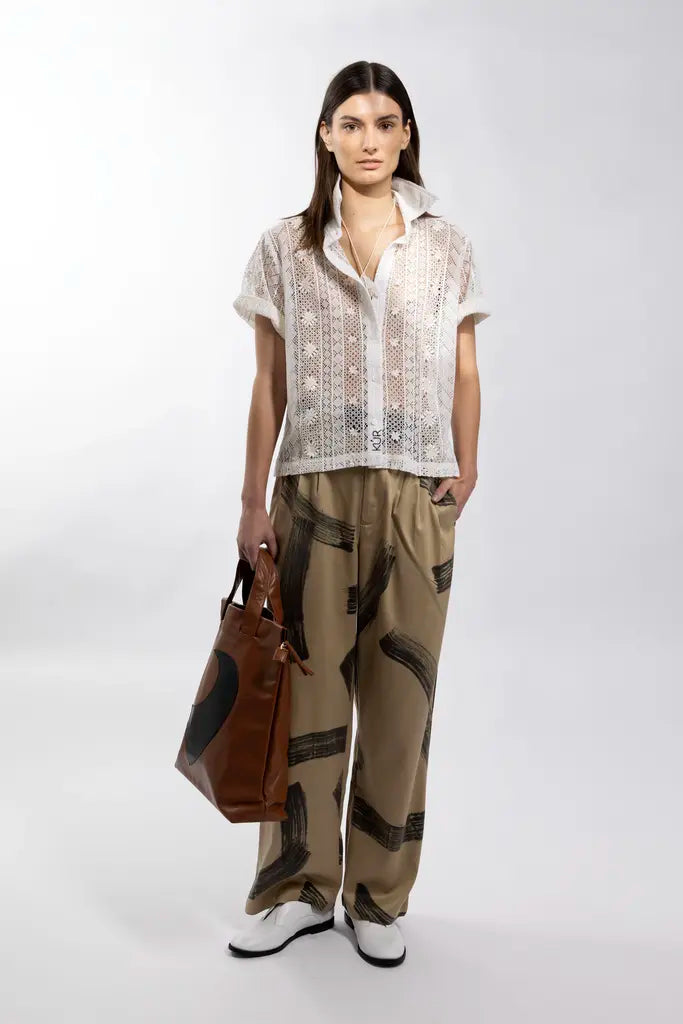 Bobbin lace slim fit shirt - Unisex