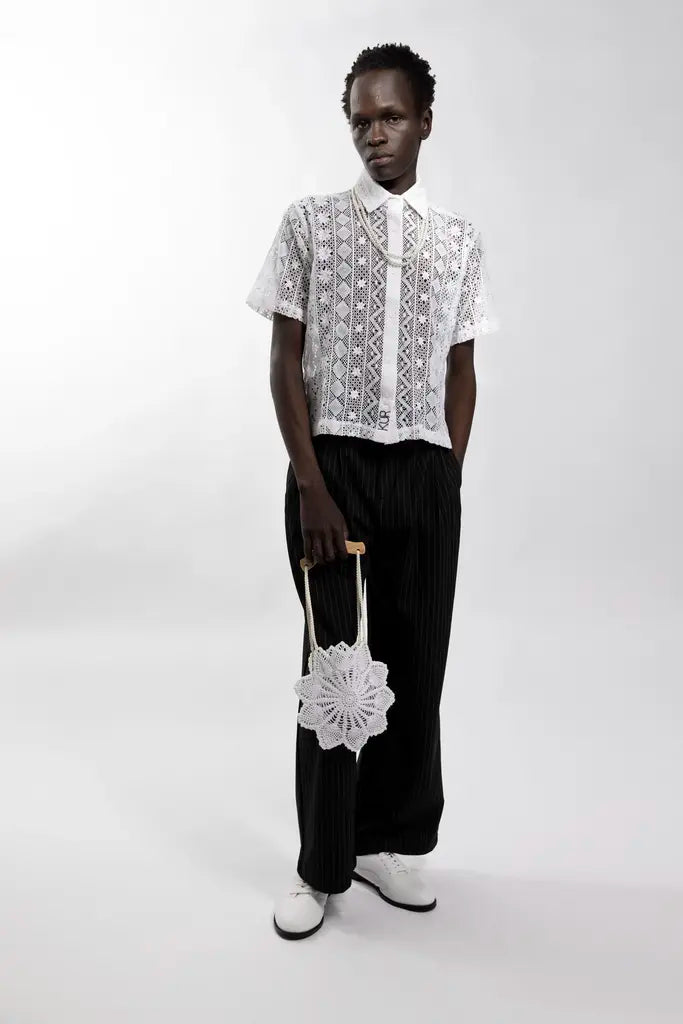 Bobbin lace slim fit shirt - Unisex