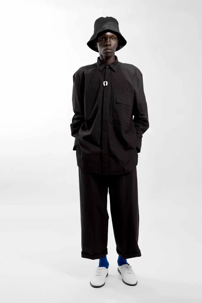 Oversized shirt with a large patch pocket - Unisex