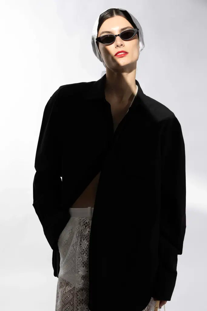 Oversized shirt with a large patch pocket - Unisex