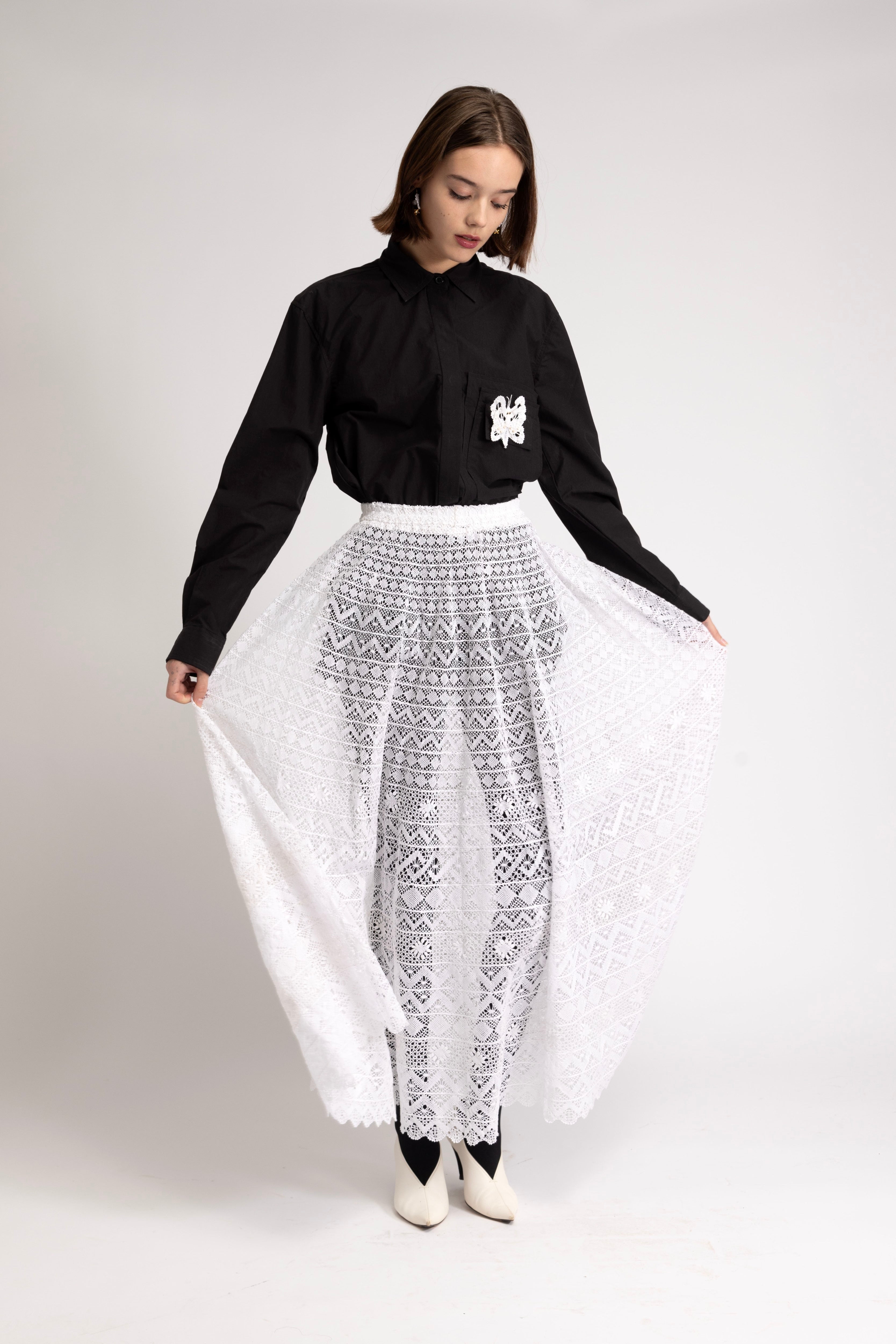 All over handmade lace skirt