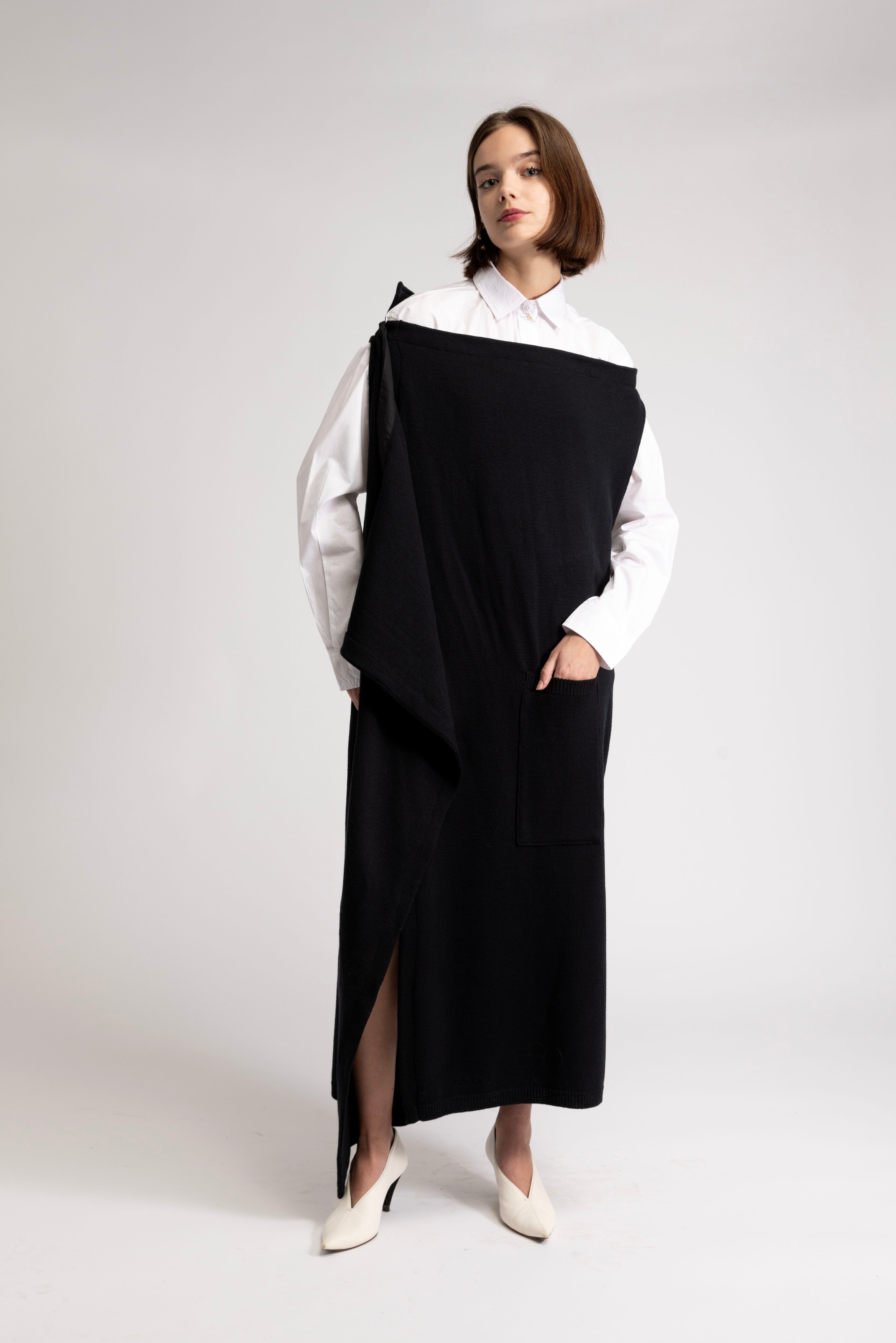 Merino wool multi-way wrap dress KR Collection Merino wool multi-way wrap dress KR Collection