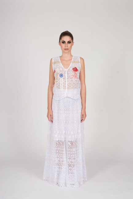 All over handmade lace skirt