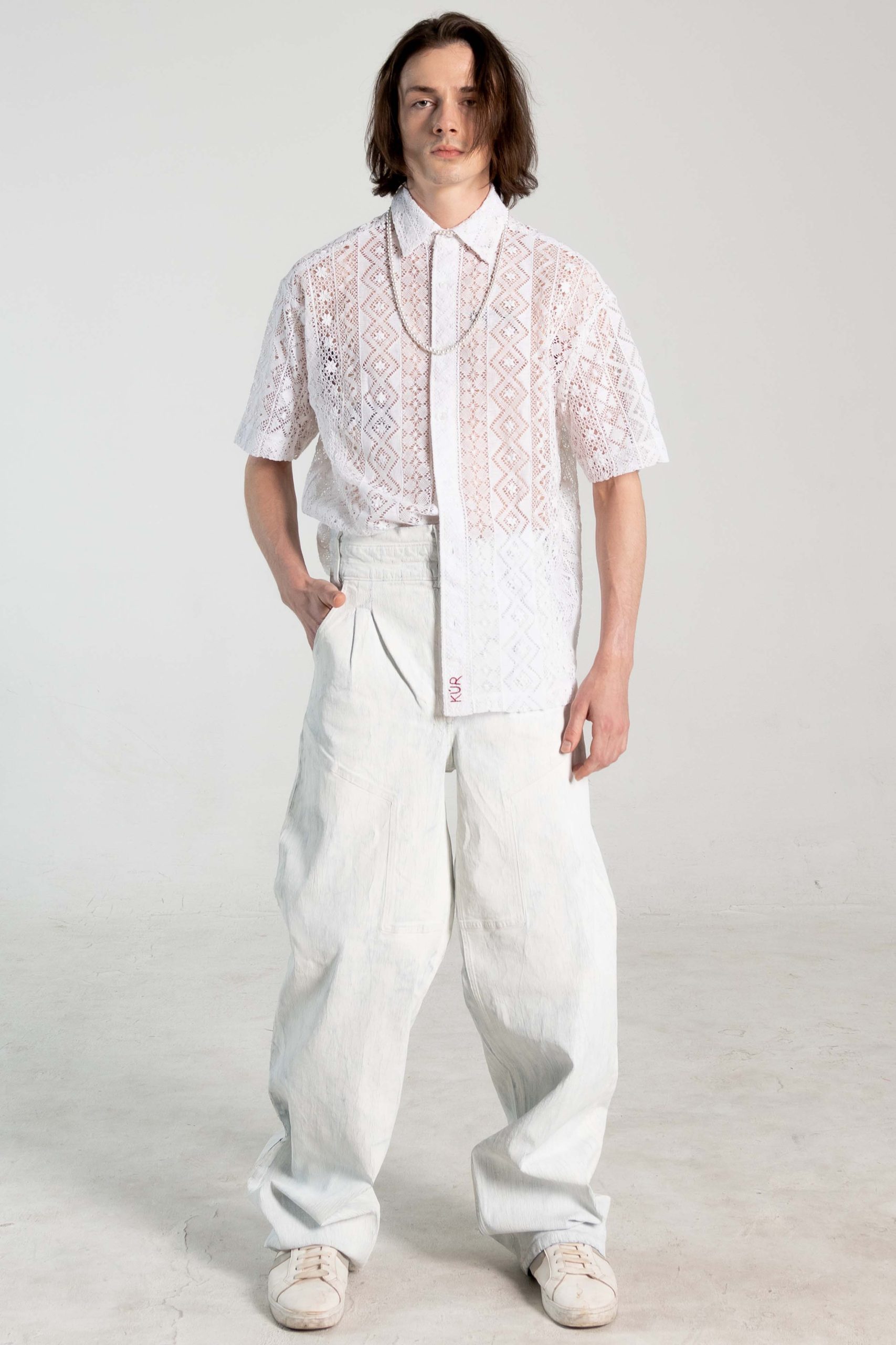 White coated denim pant KUR Collection