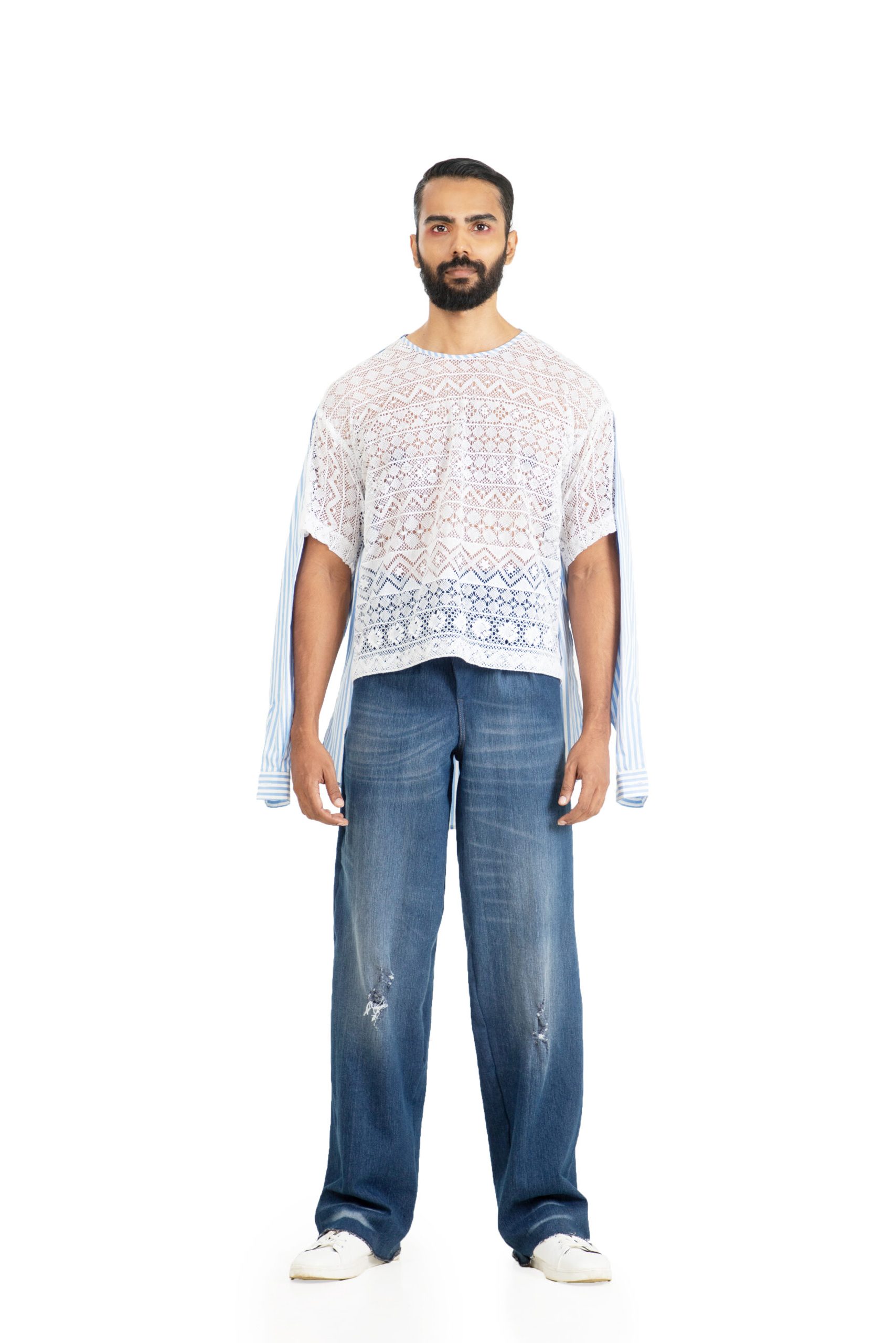 Lace front jeans shop